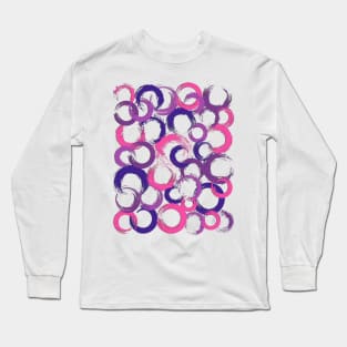 Vibrant Circle Design with Bold Paint Strokes Long Sleeve T-Shirt